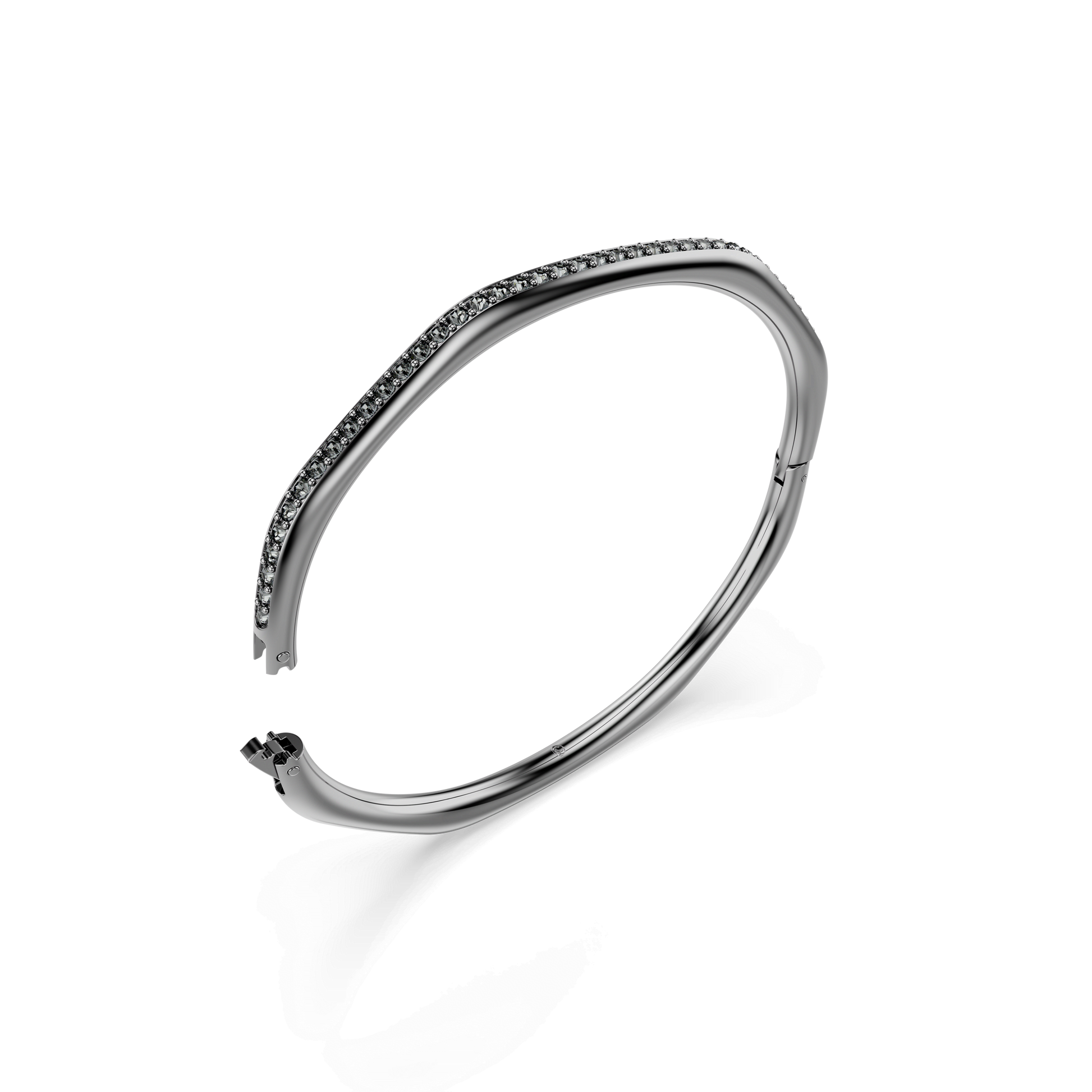Dextera bangle, Octagon shape, Round cut, White, Ruthenium plated 5724604