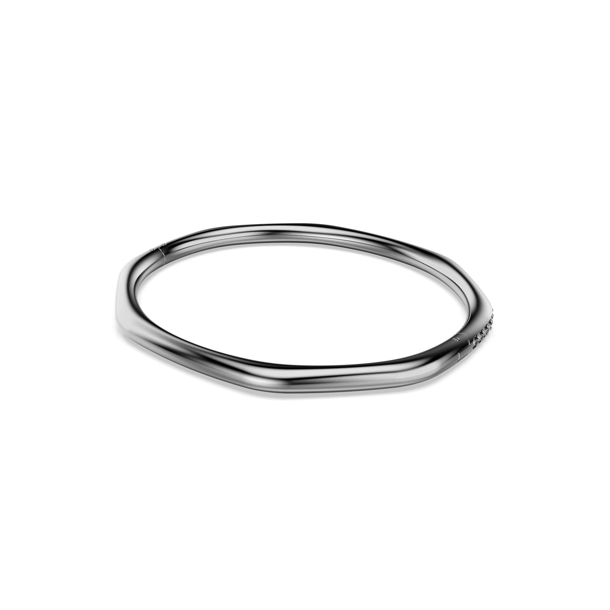 Dextera bangle, Octagon shape, Round cut, White, Ruthenium plated 5724604