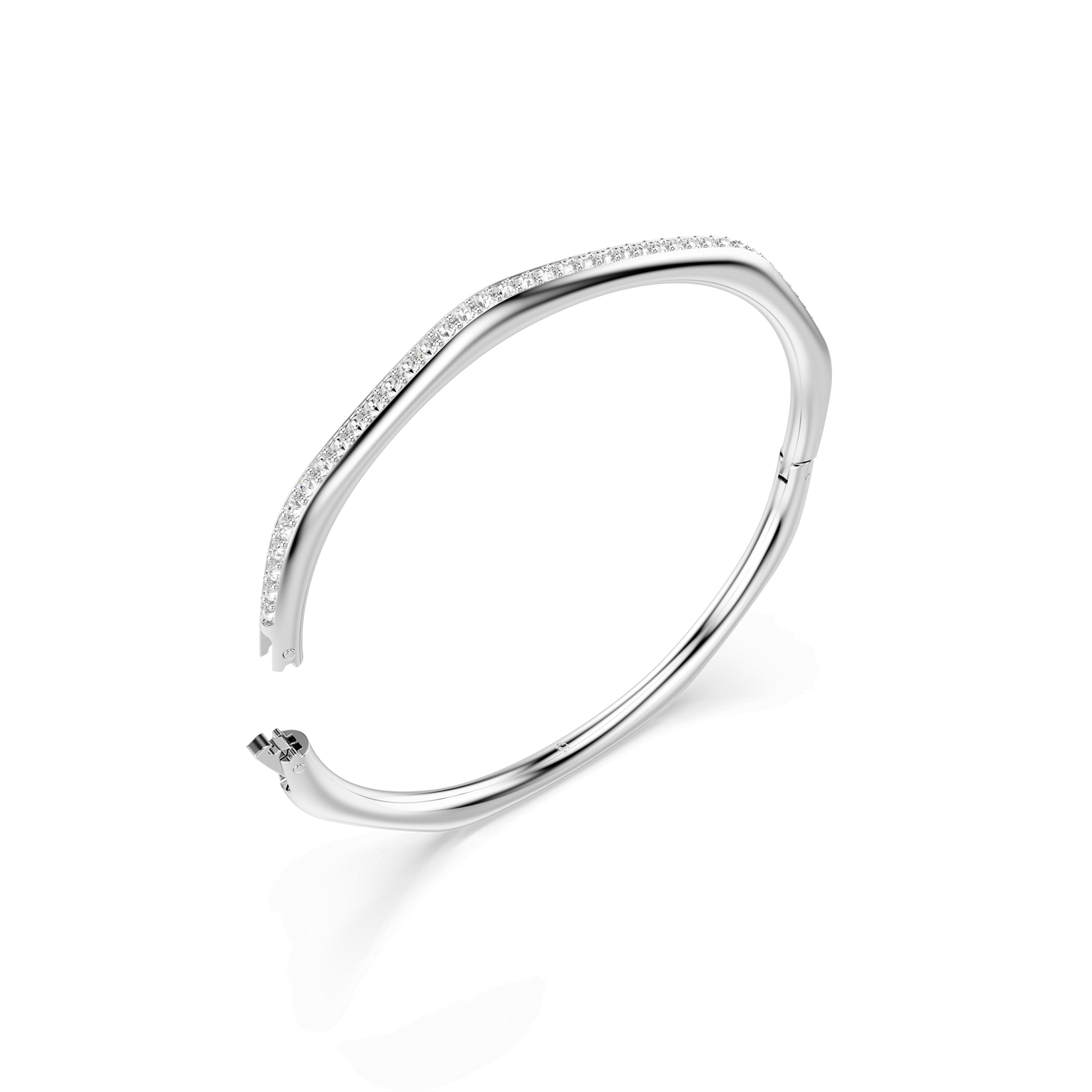 Dextera bangle, Octagon shape, Round cut, White, Rhodium plated 5725223