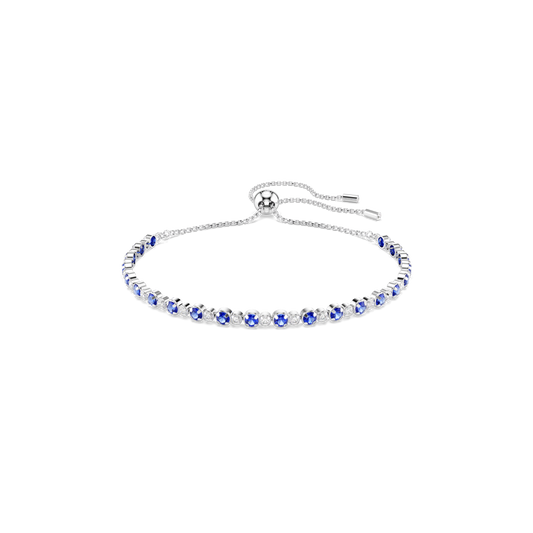 Matrix Tennis bracelet, Mixed round cuts, Blue, Rhodium plated 5725854