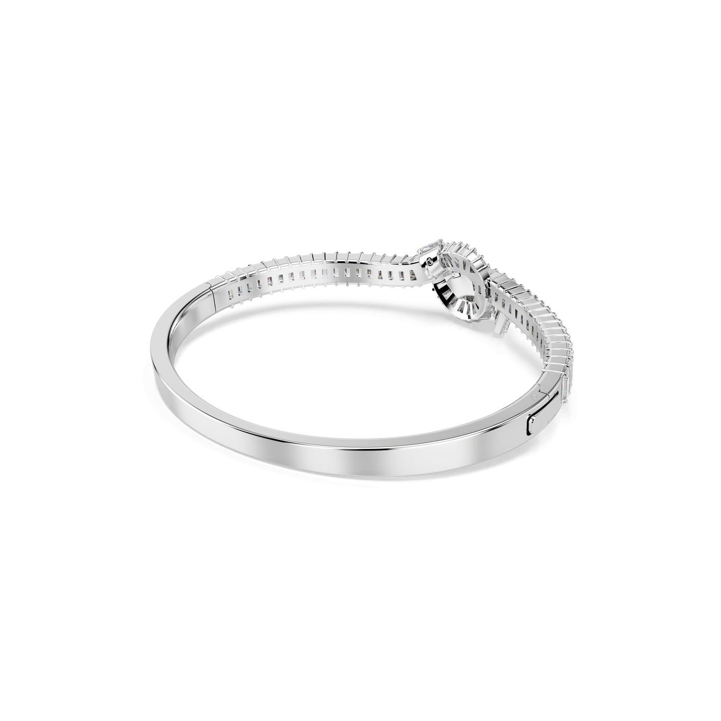 Matrix bangle, Baguette cut, Knot, White, Rhodium plated 5727120