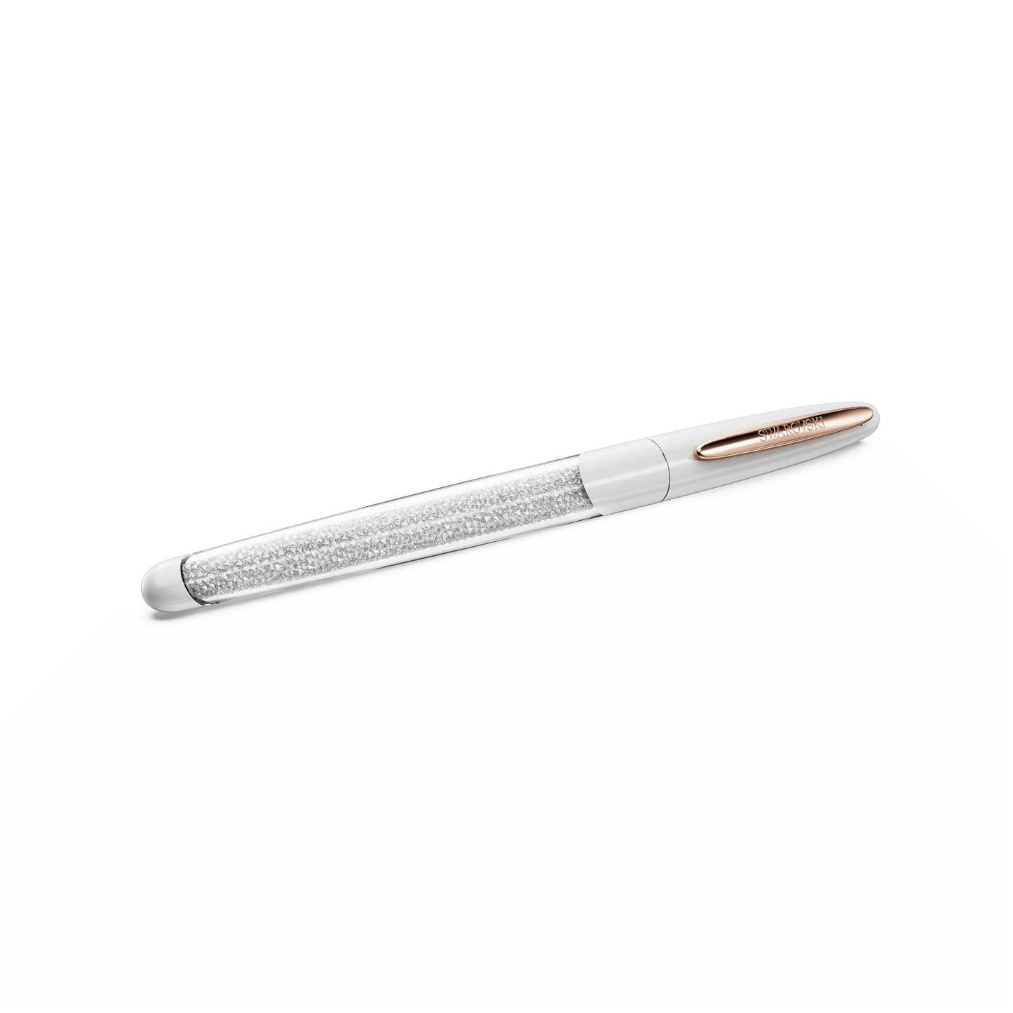 Crystalline rollerball pen, White, Rose gold-tone plated 5728390