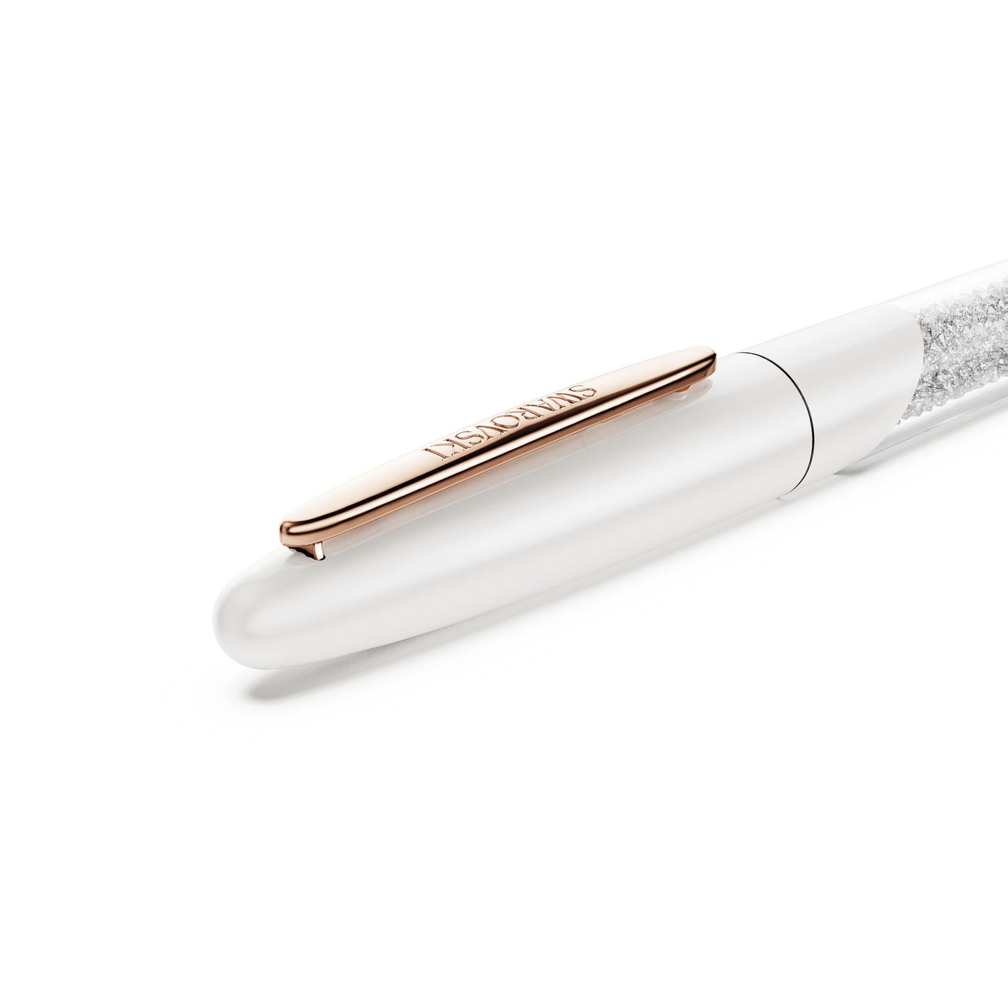 Crystalline rollerball pen, White, Rose gold-tone plated 5728390