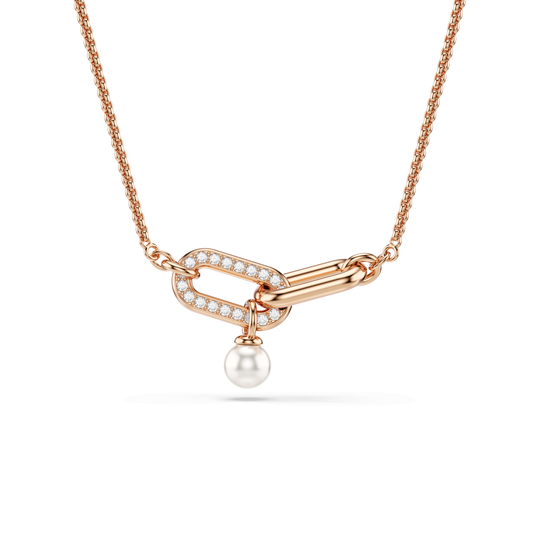 Constella pendant, Crystal pearl, Round cut, White, Rose gold-tone plated 5728589