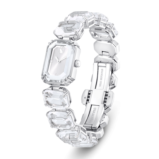 Watch, Octagon cut bracelet, White, Stainless steel 5729182