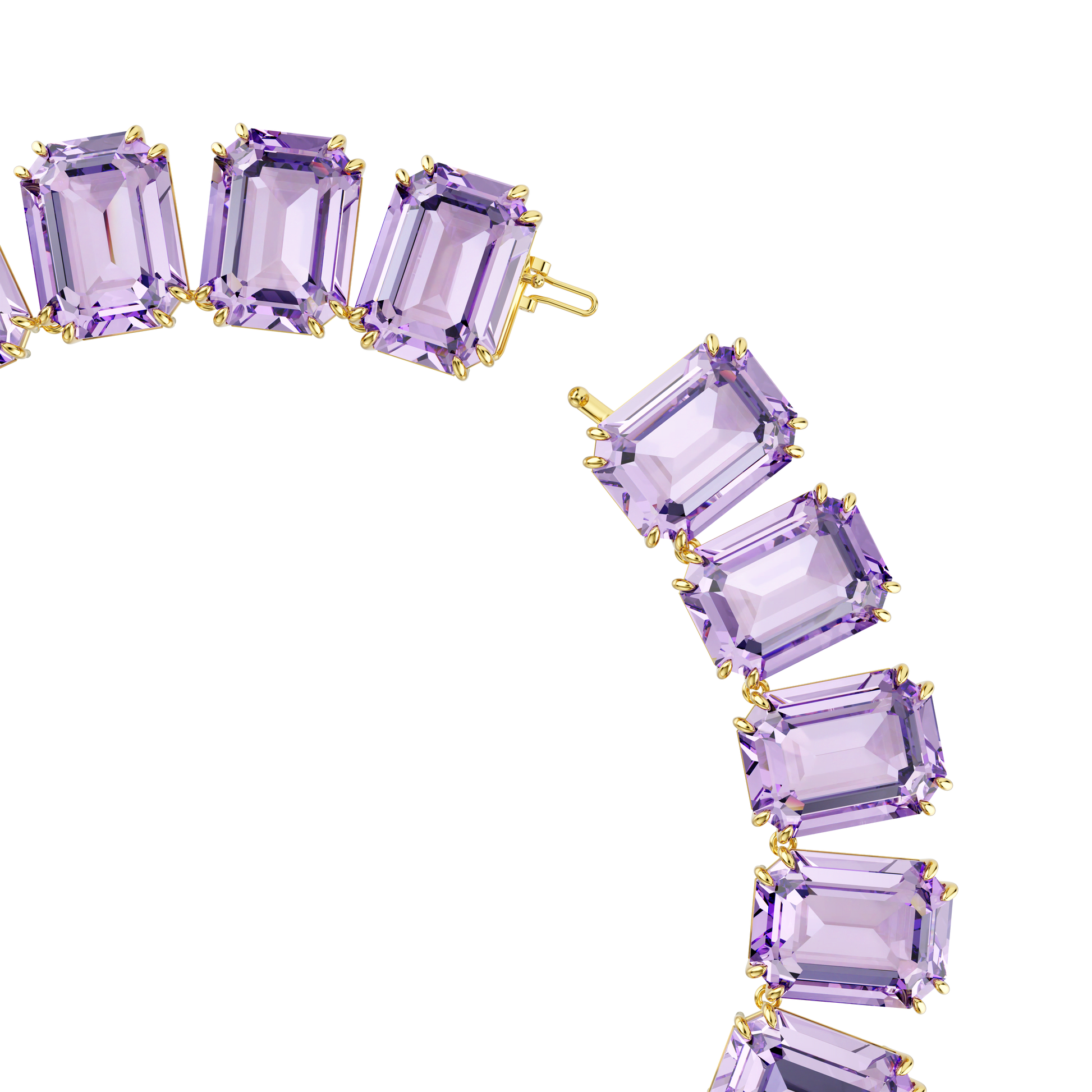 Millenia necklace, Oversized crystals, Octagon cut, Purple, Gold-tone plated 5730323