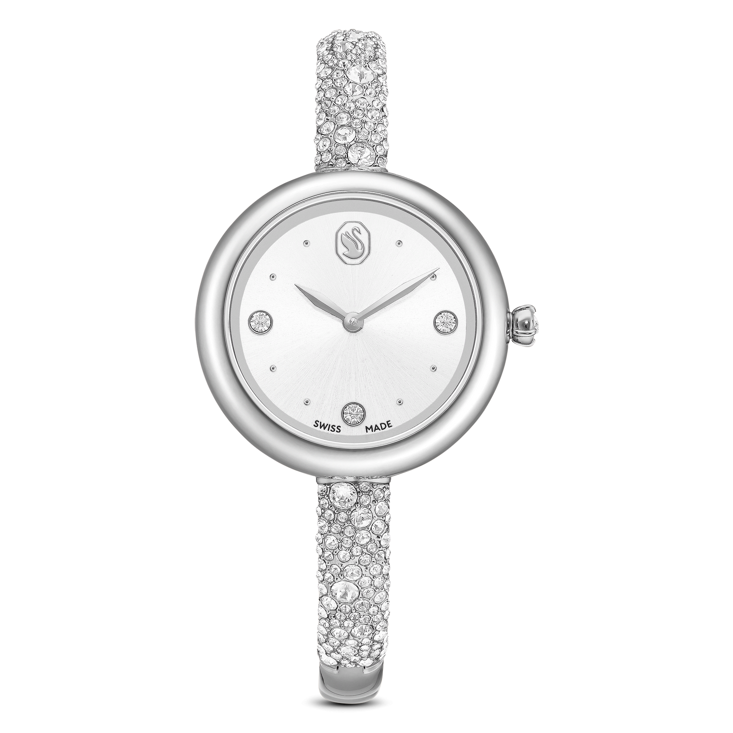 Sublima bangle watch, Swiss Made, Metal bracelet, Silver tone, Stainless steel 5730369