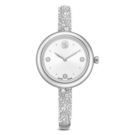 Sublima bangle watch, Swiss Made, Metal bracelet, Silver tone, Stainless steel 5730369