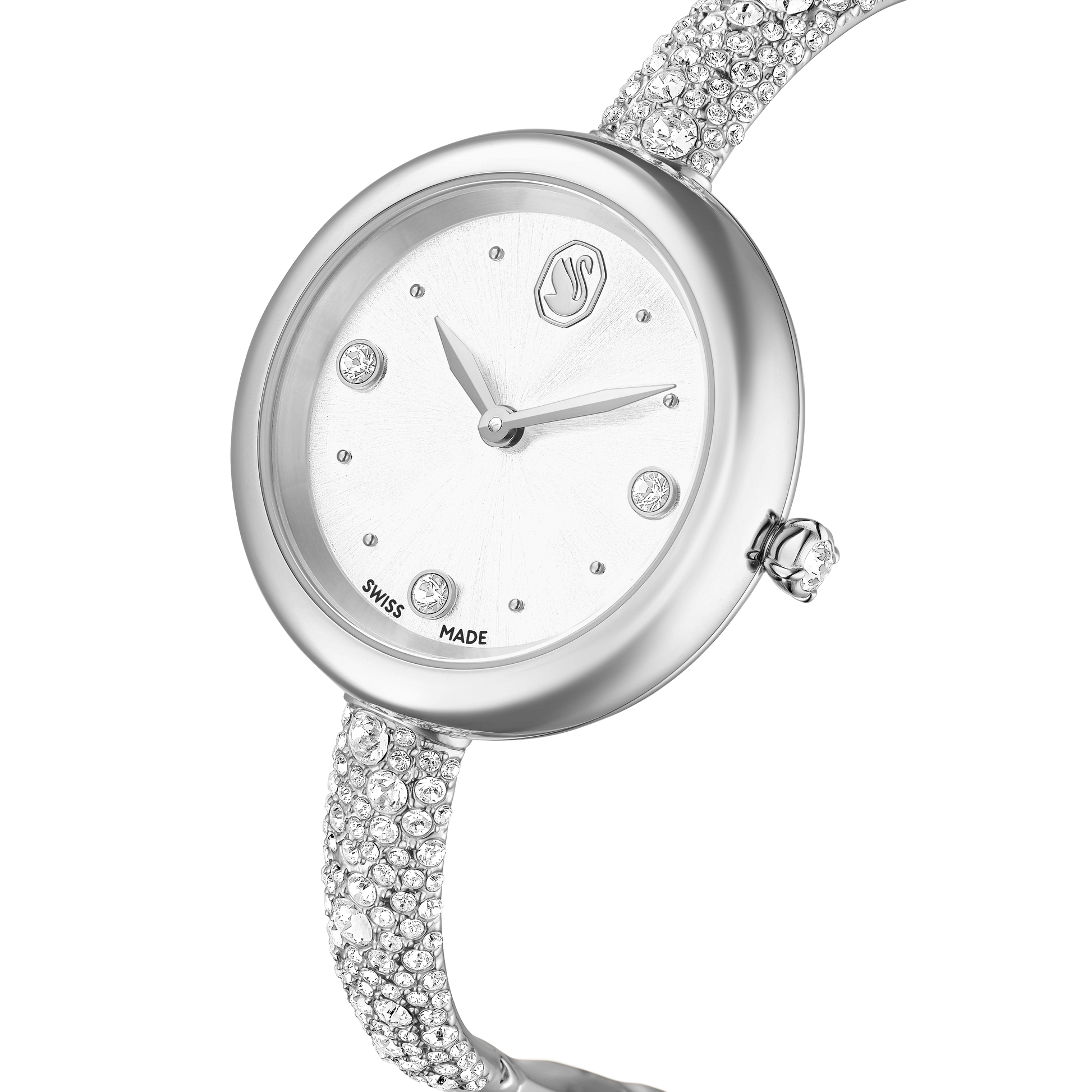 Sublima bangle watch, Swiss Made, Metal bracelet, Silver tone, Stainless steel 5730369