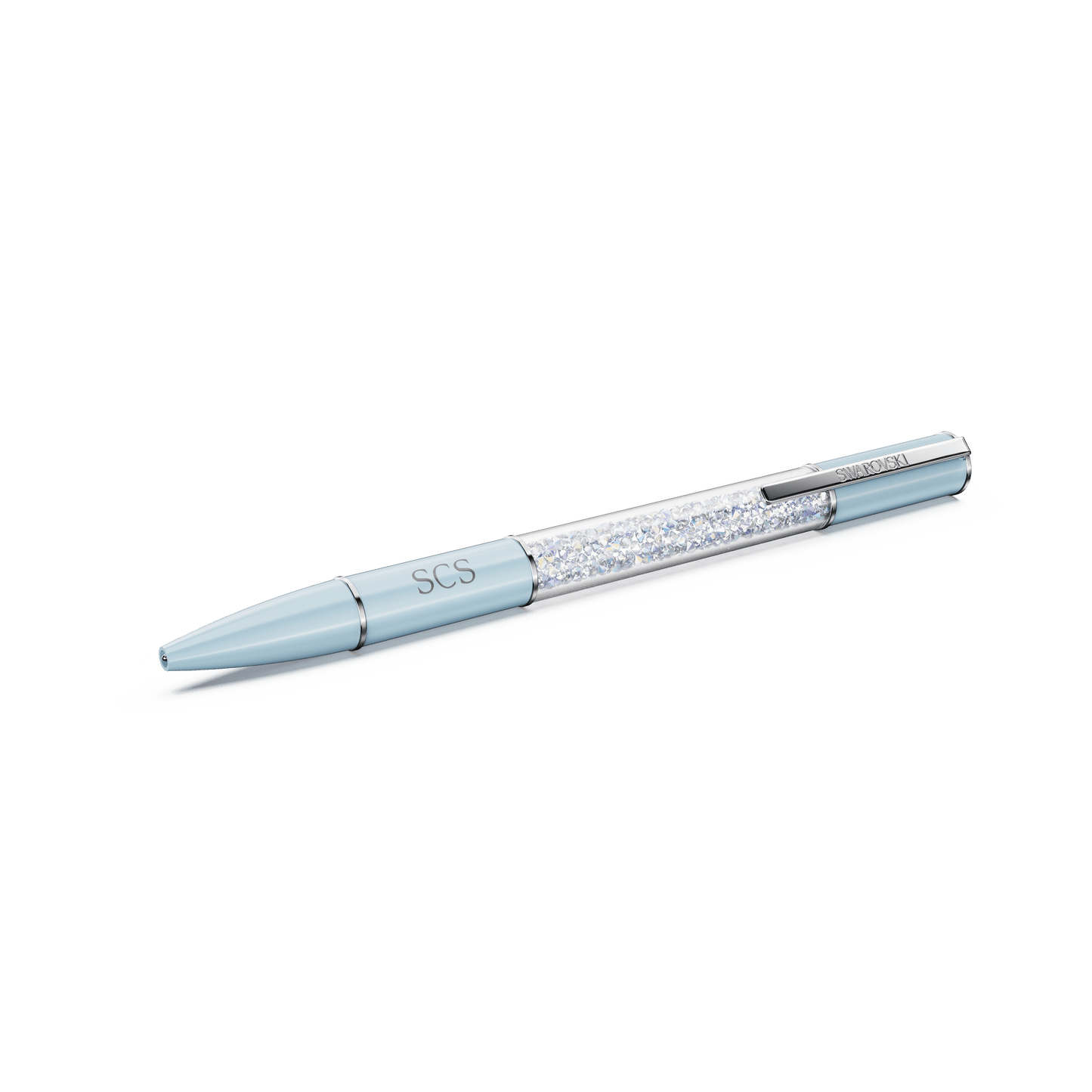 Crystalline ballpoint pen, Blue, Chrome plated 5730493