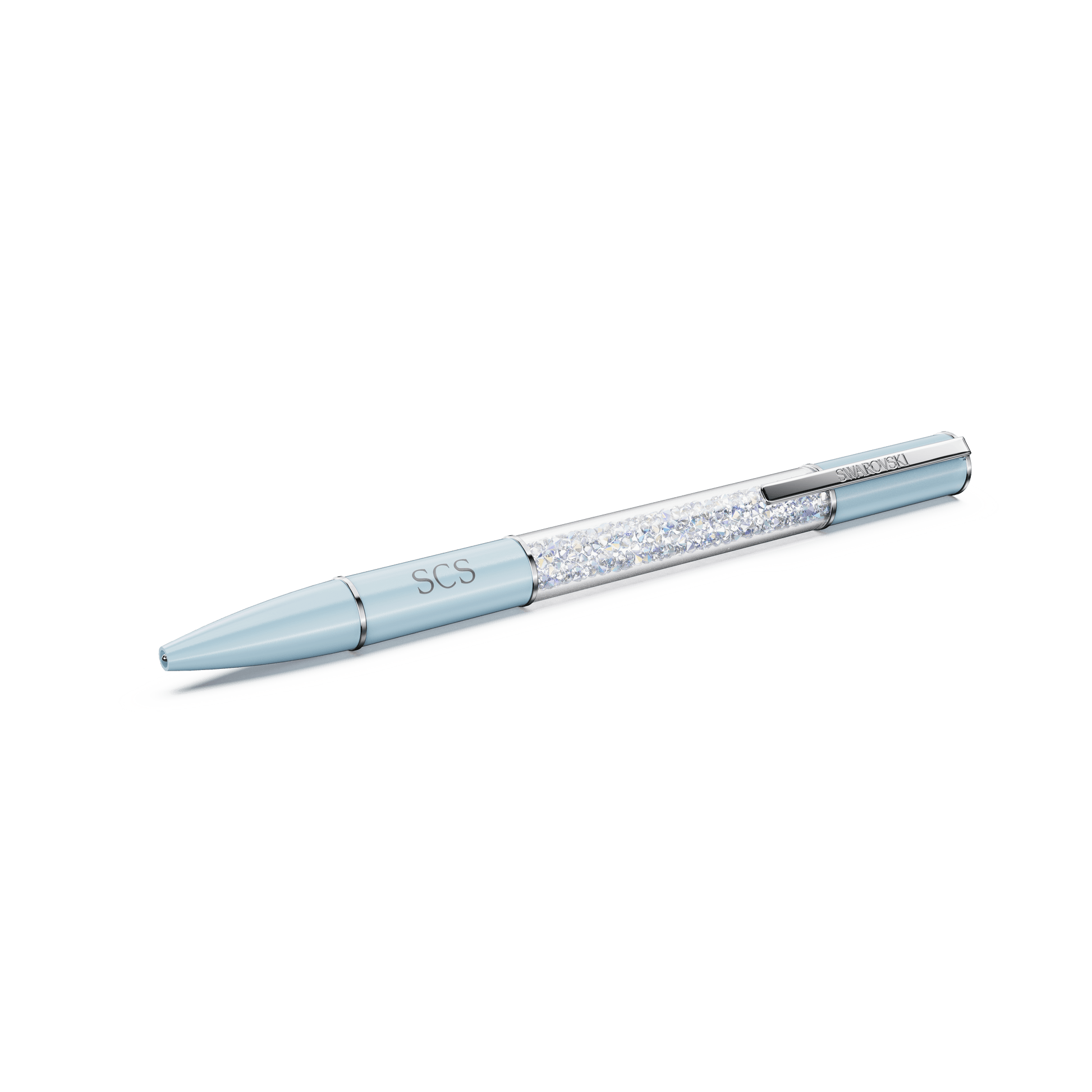 Crystalline ballpoint pen, Blue, Chrome plated 5730493