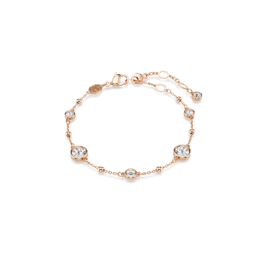 Imber bracelet, Round cut, White, Rose gold-tone plated 5730677