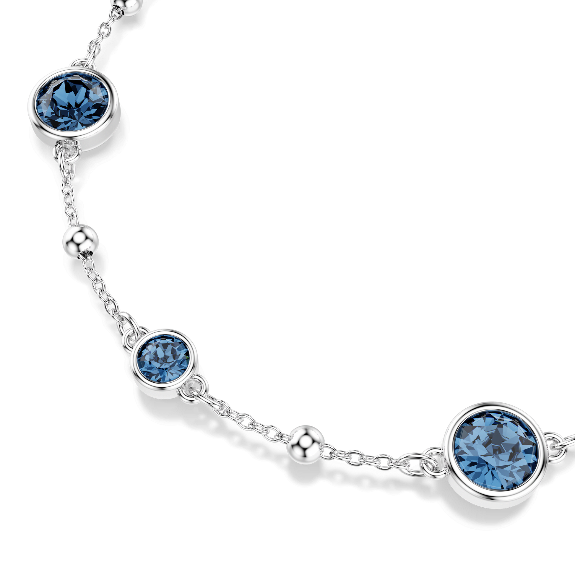 Imber bracelet, Round cut, Blue, Rhodium plated 5730679