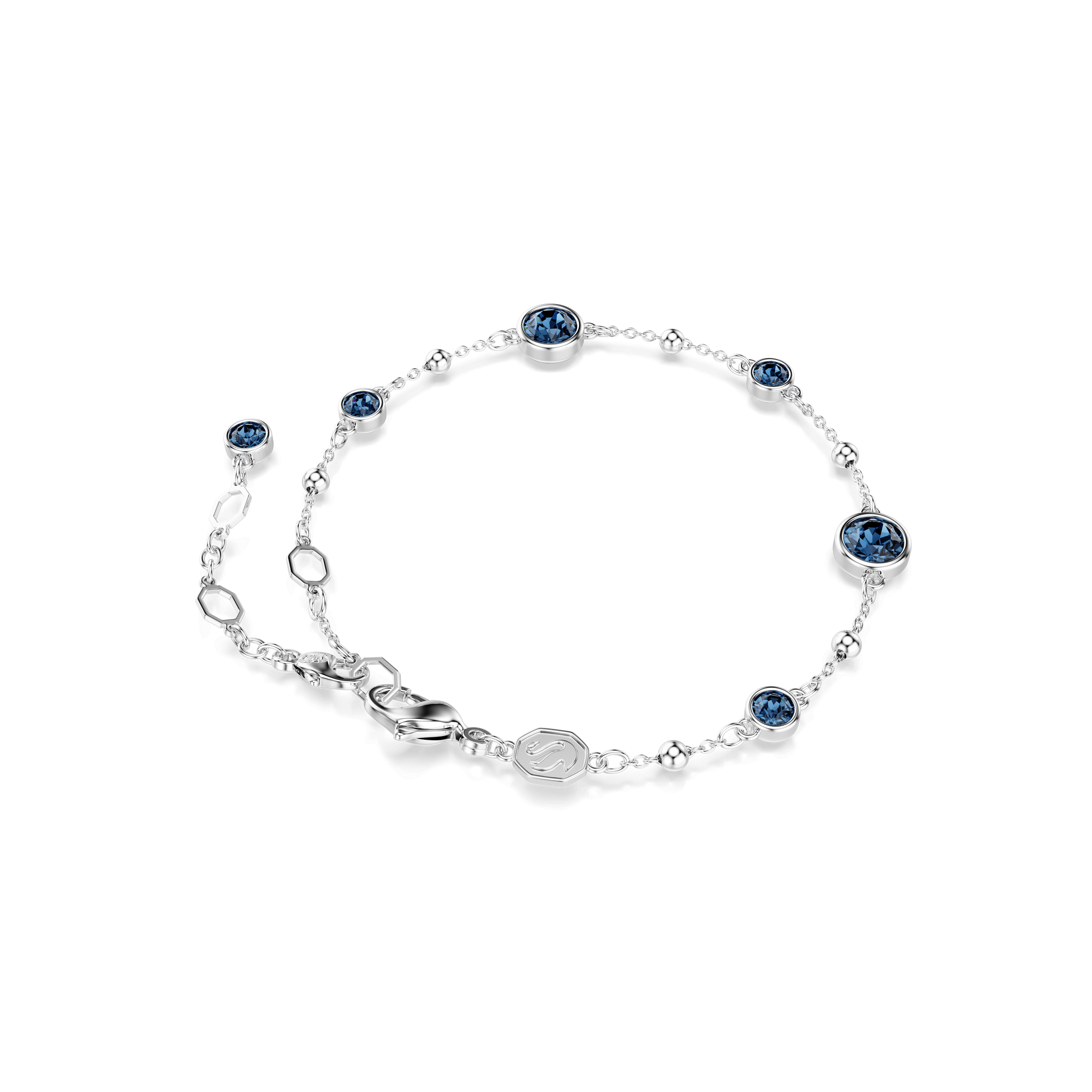 Imber bracelet, Round cut, Blue, Rhodium plated 5730679