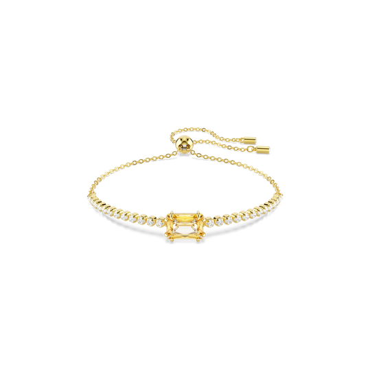 Matrix Tennis bracelet, Mixed cuts, Caramel, Gold-tone plated 5730699