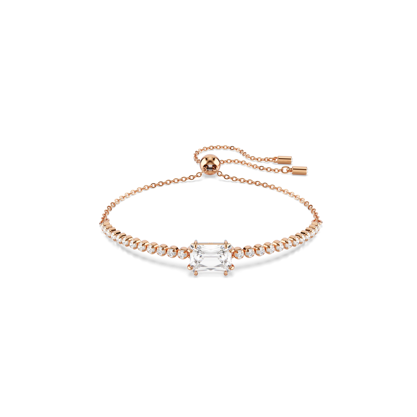 Matrix bracelet, Mixed cuts, White, Rose gold-tone plated 5730706