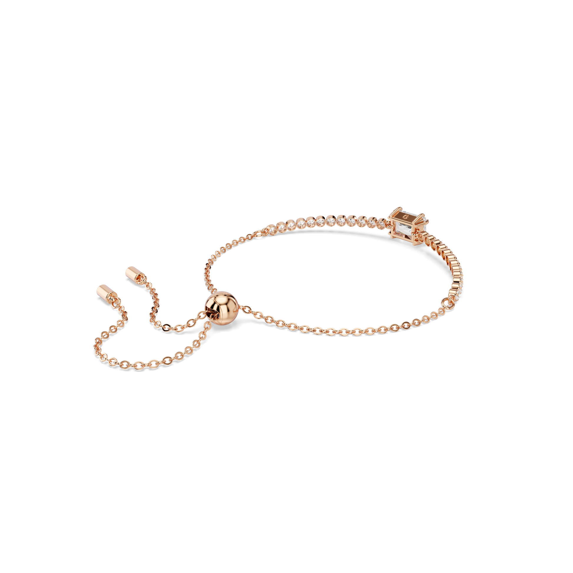 Matrix bracelet, Mixed cuts, White, Rose gold-tone plated 5730706