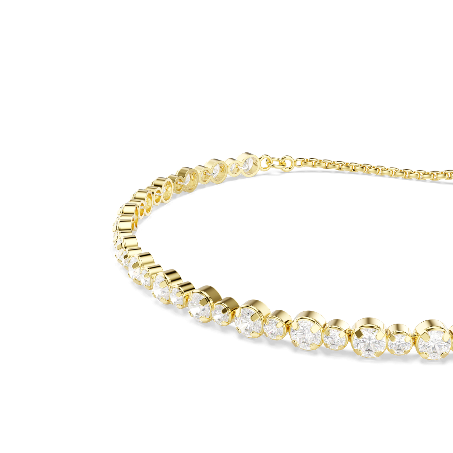 Matrix bracelet, Round cut, White, Gold-tone plated 5730709