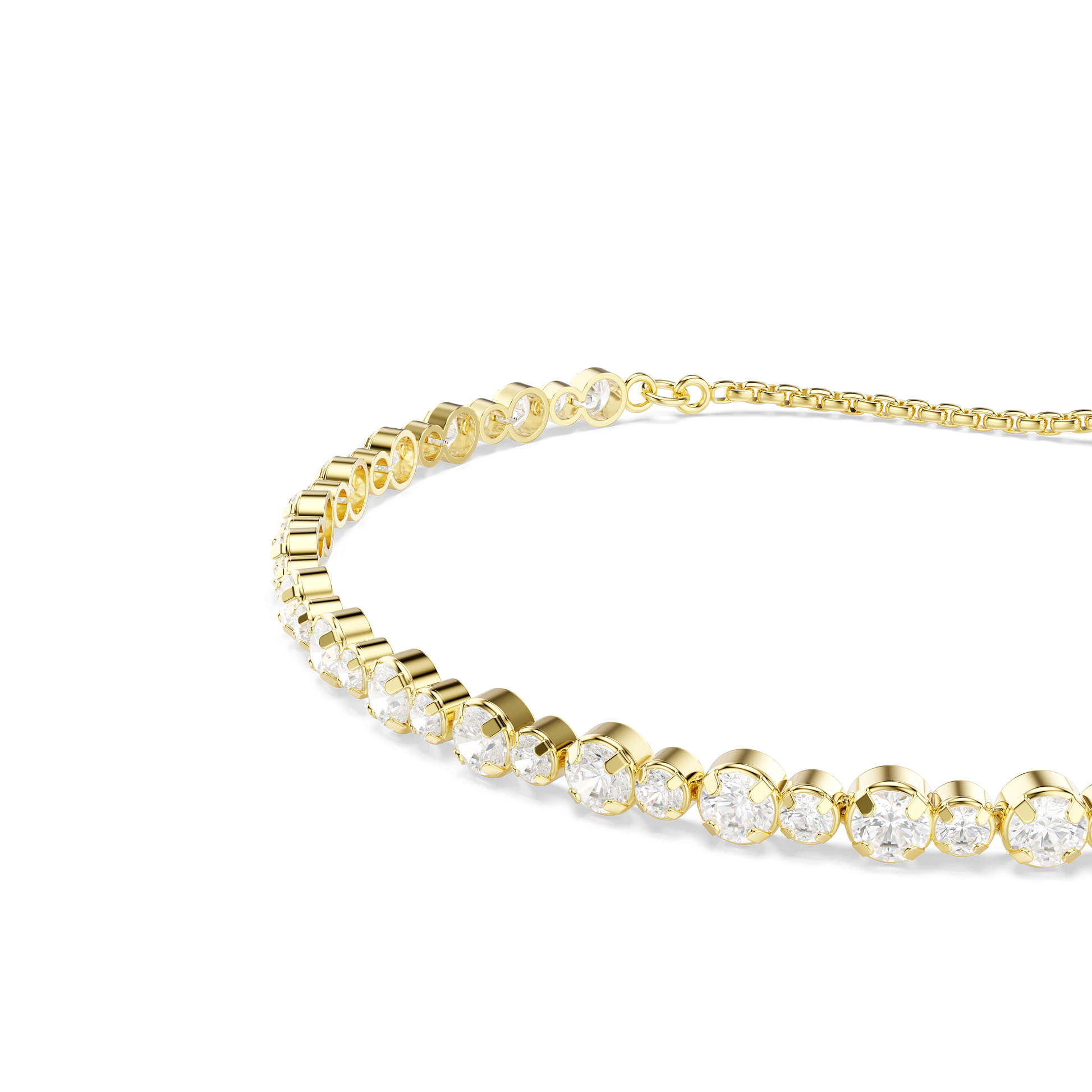 Matrix bracelet, Round cut, White, Gold-tone plated 5730709