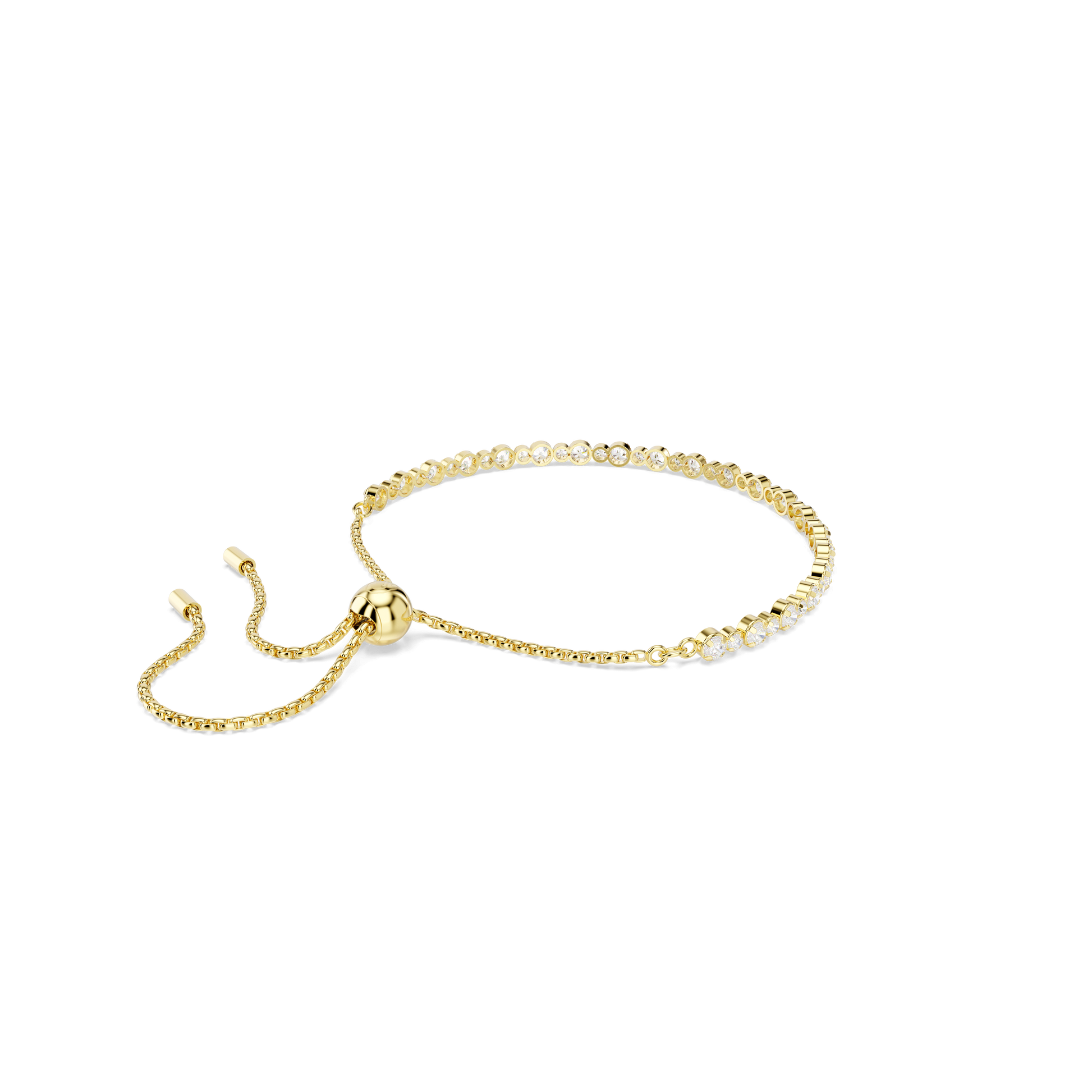 Matrix bracelet, Round cut, White, Gold-tone plated 5730709