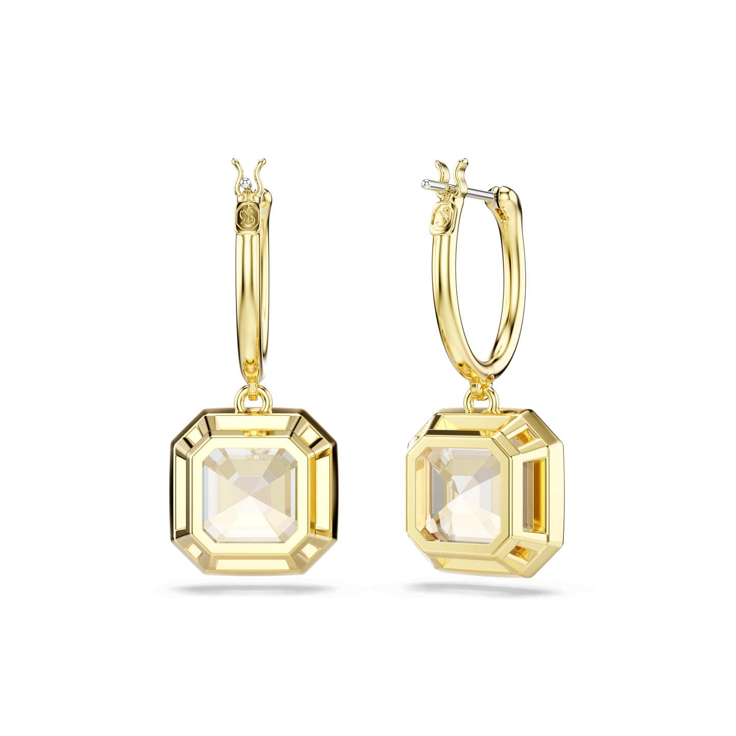 Millenia drop earrings, Square cut, Caramel, Gold-tone plated 5731148