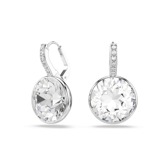 Millenia drop earrings, Round cut, White, Rhodium plated 5731149