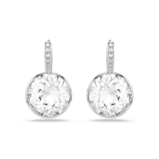 Millenia drop earrings, Round cut, White, Rhodium plated 5731149