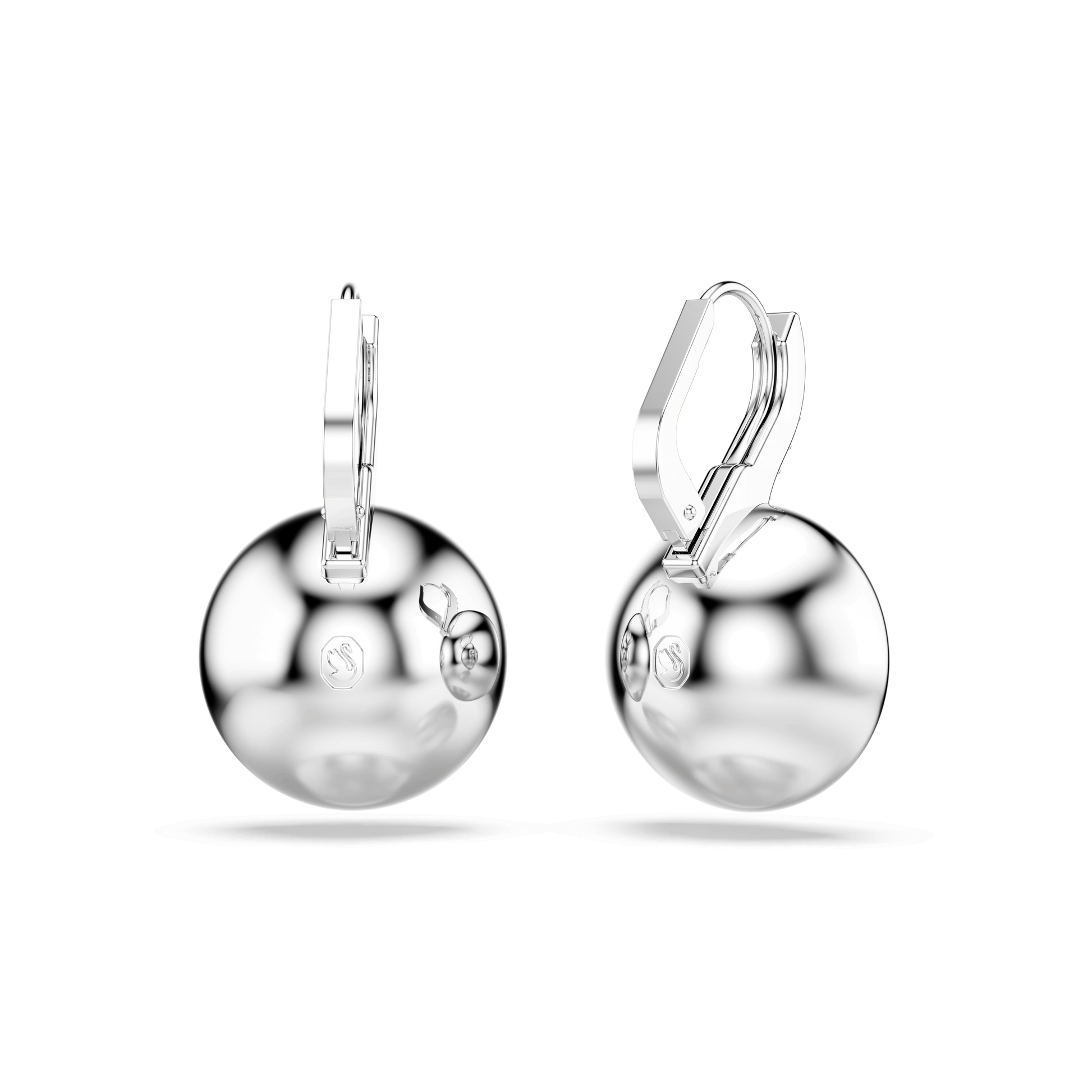 Millenia drop earrings, Round cut, White, Rhodium plated 5731149