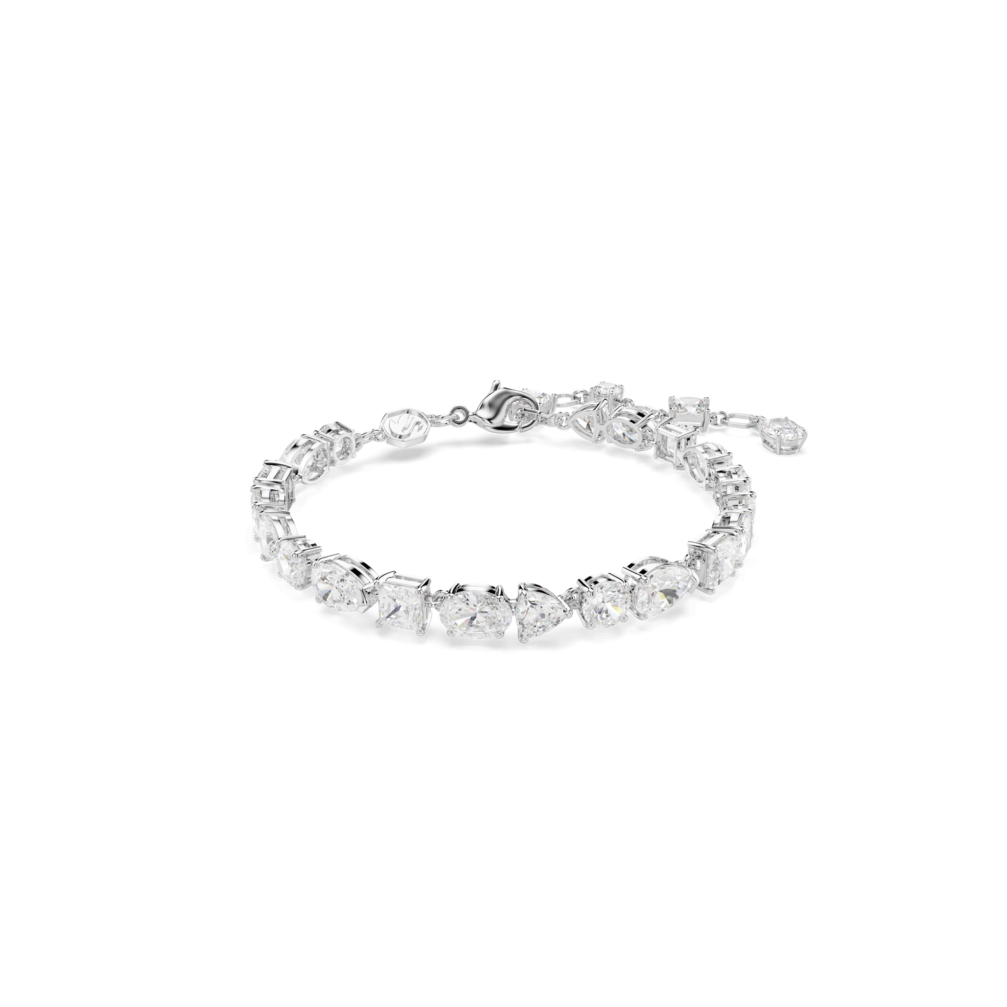 Mesmera bracelet, Mixed cuts, White, Rhodium plated 5731959