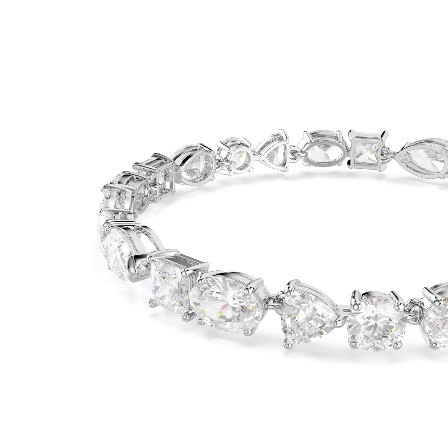 Mesmera bracelet, Mixed cuts, White, Rhodium plated 5731959