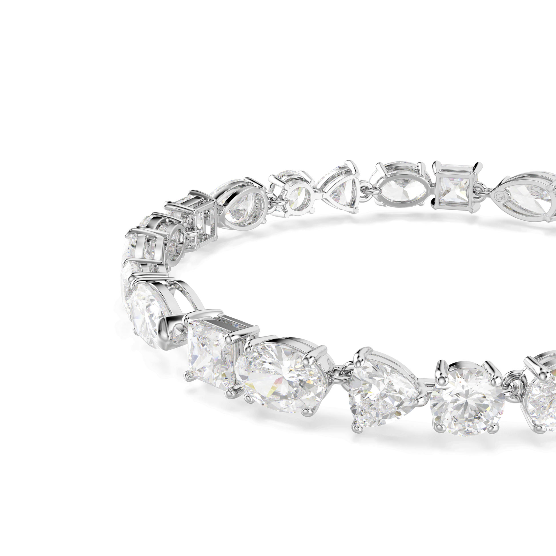 Mesmera bracelet, Mixed cuts, White, Rhodium plated 5731959