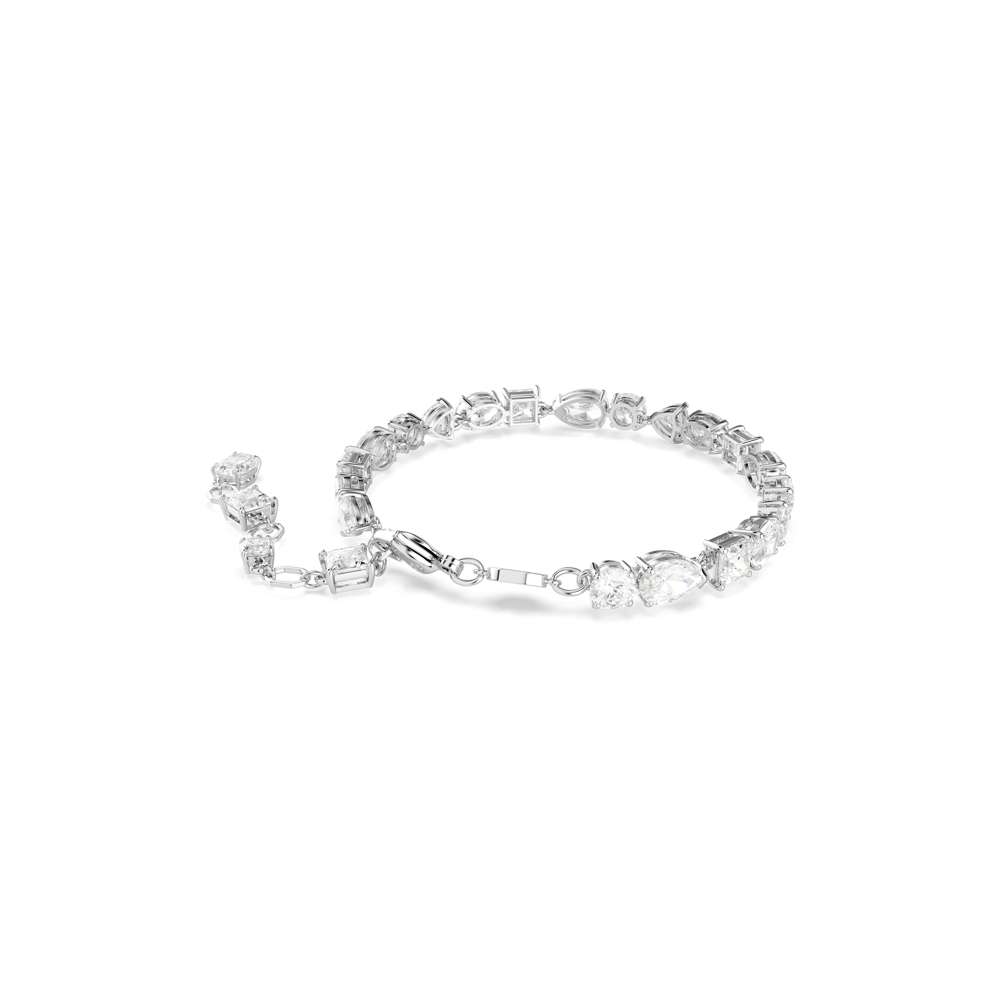 Mesmera bracelet, Mixed cuts, White, Rhodium plated 5731959