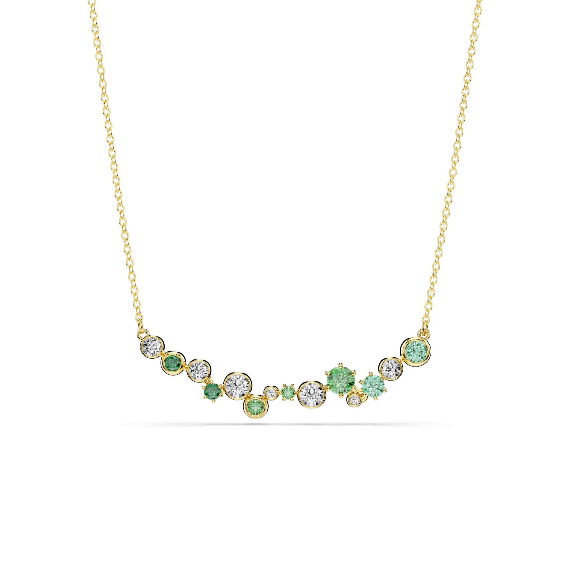 Constella necklace, Mixed cuts, Green, Gold-tone plated 5732247