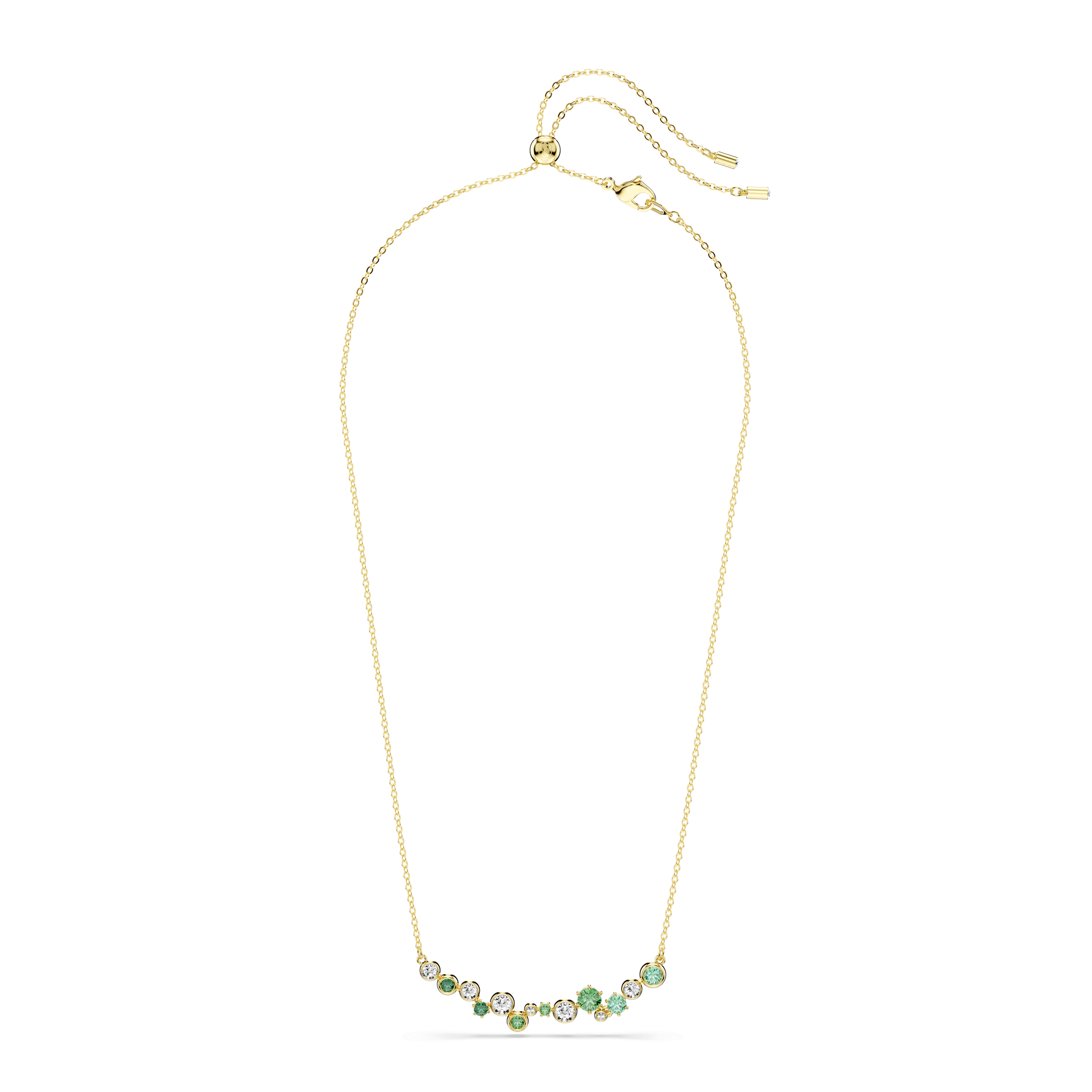 Constella necklace, Mixed cuts, Green, Gold-tone plated 5732247