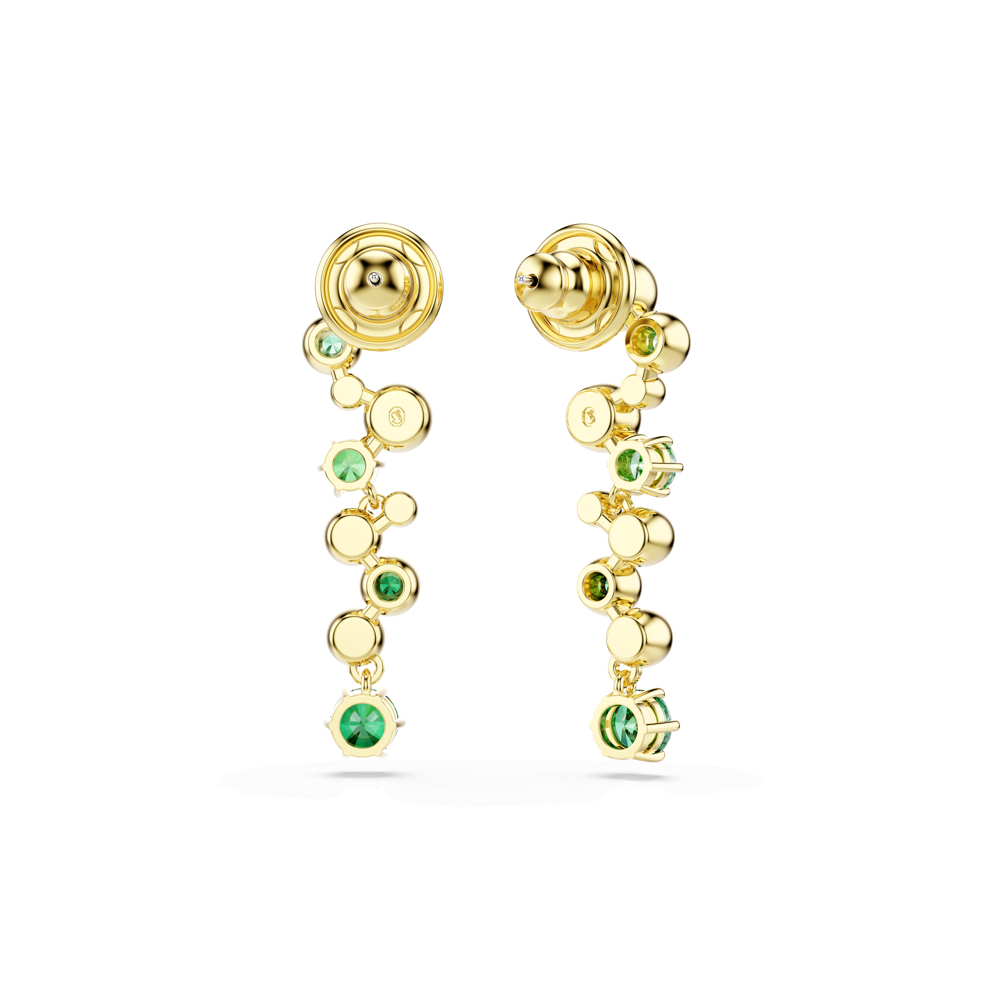 Constella drop earrings, Mixed cuts, Green, Gold-tone plated 5732248