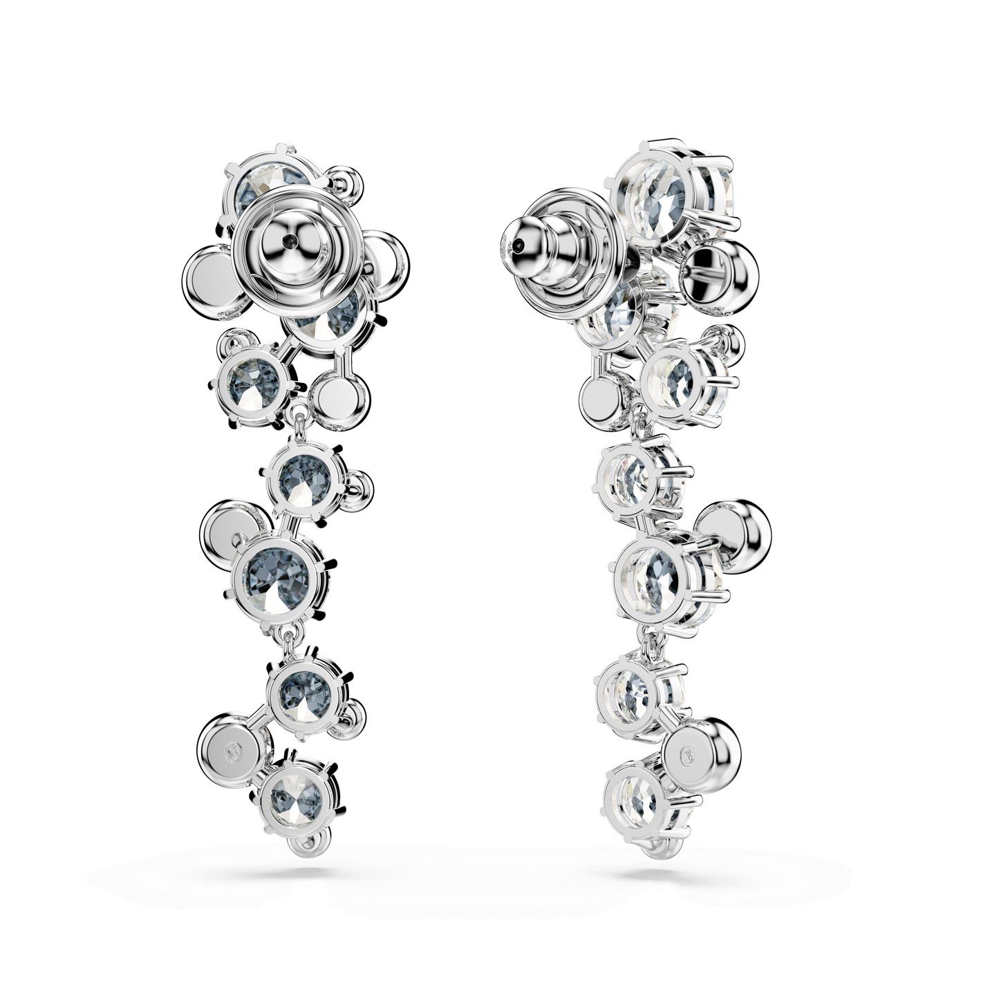 Constella drop earrings, Mixed cuts, White, Rhodium plated 5732252
