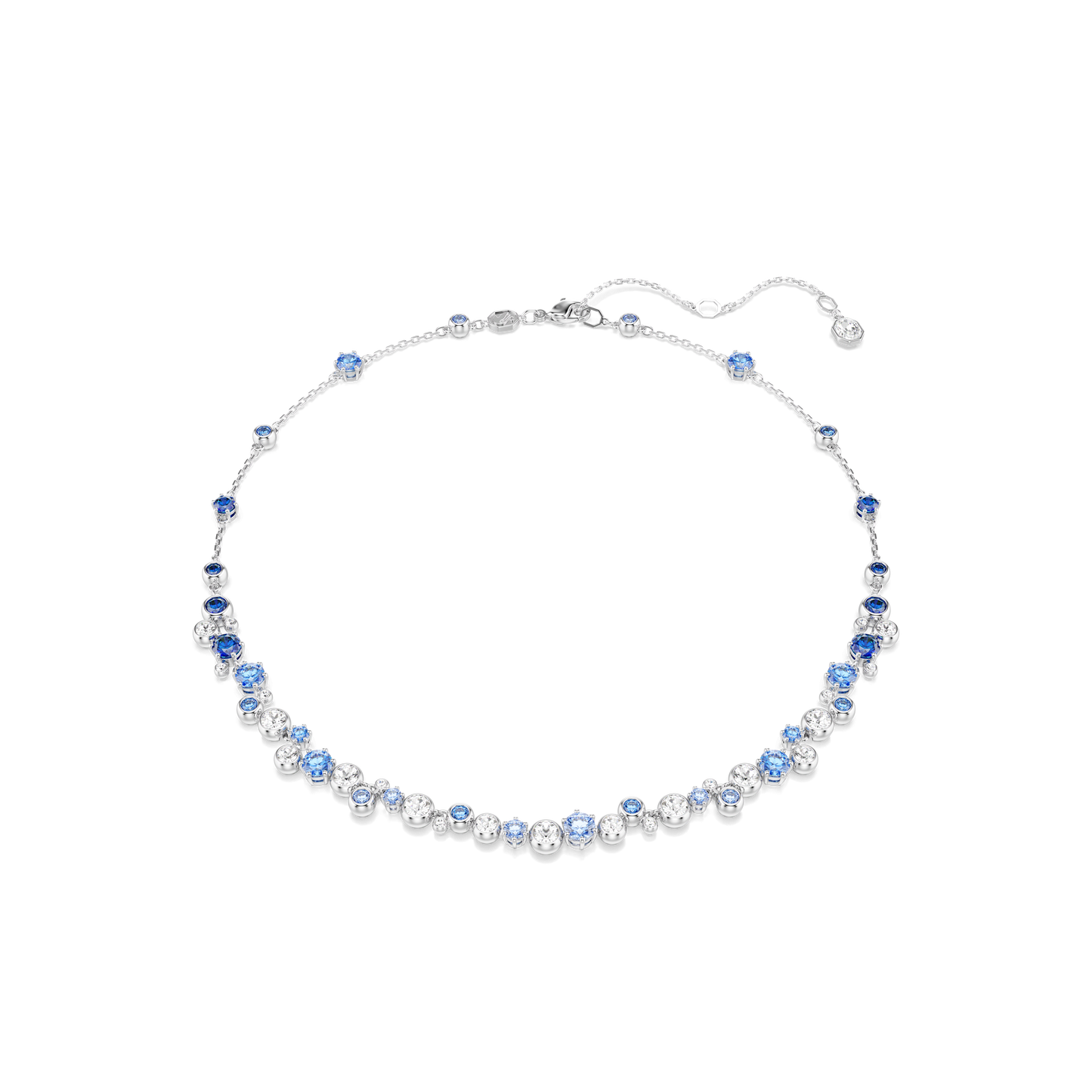 Constella necklace, Mixed cuts, Blue, Rhodium plated 5732255
