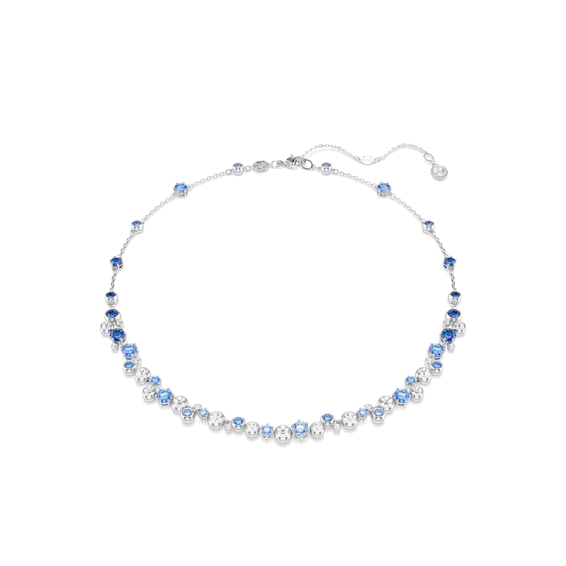 Constella necklace, Mixed cuts, Blue, Rhodium plated 5732255