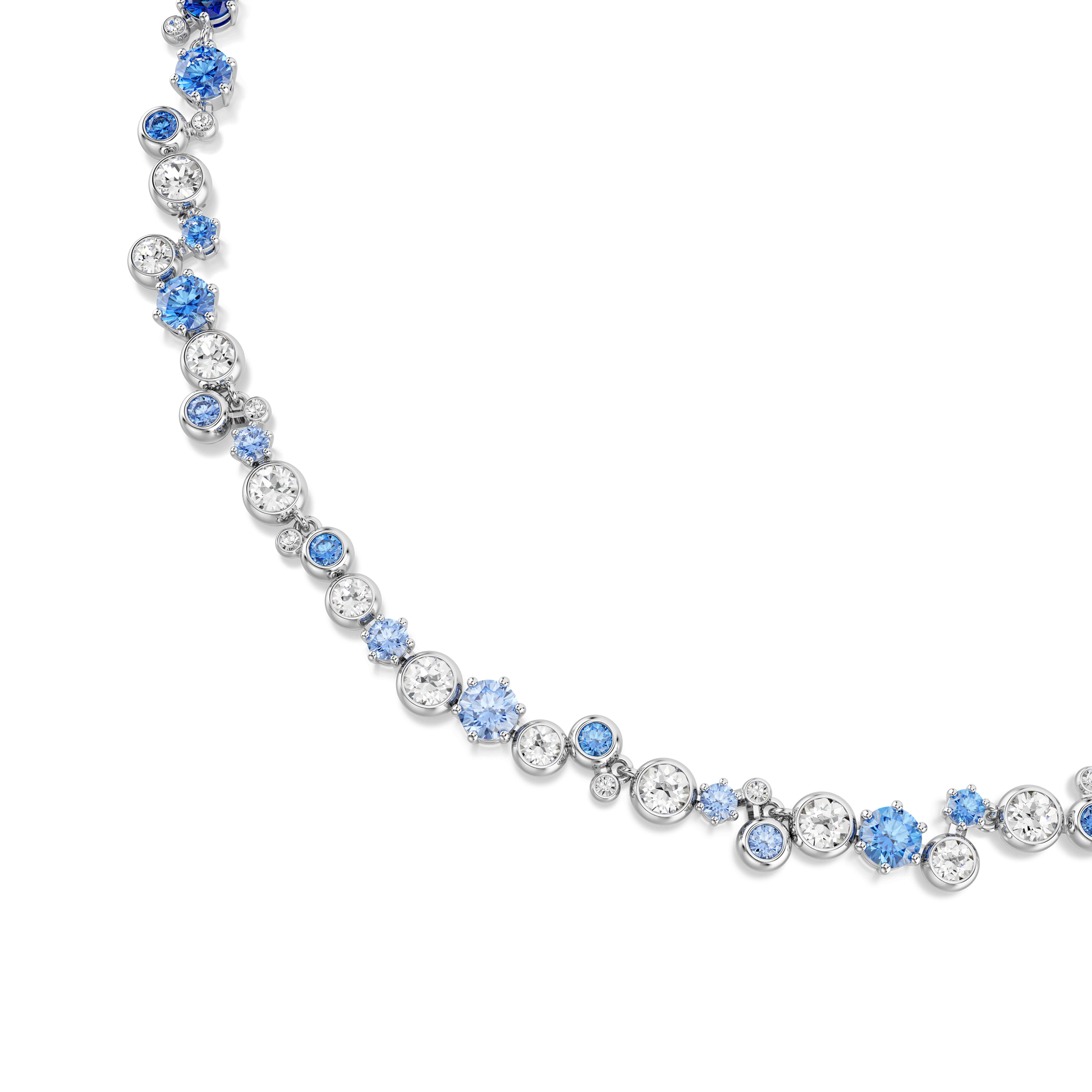 Constella necklace, Mixed cuts, Blue, Rhodium plated 5732255