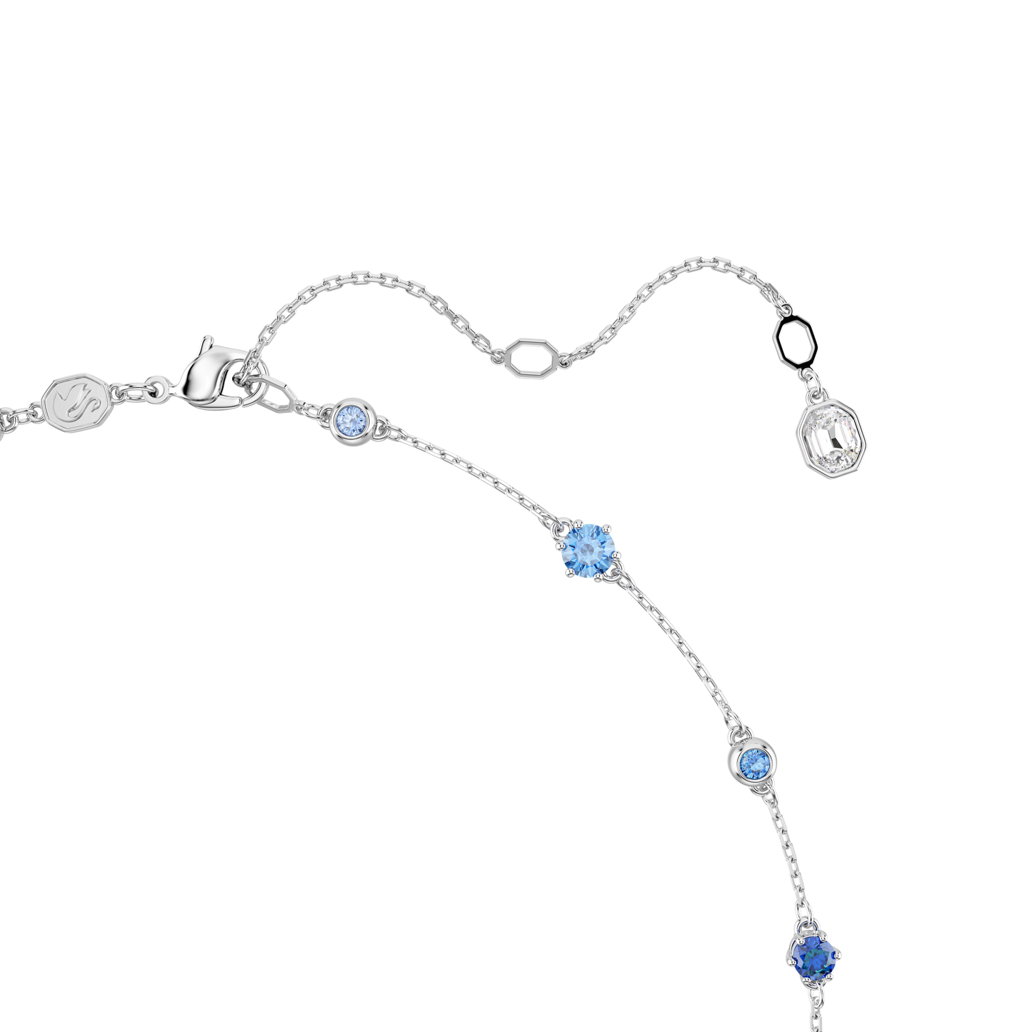 Constella necklace, Mixed cuts, Blue, Rhodium plated 5732255