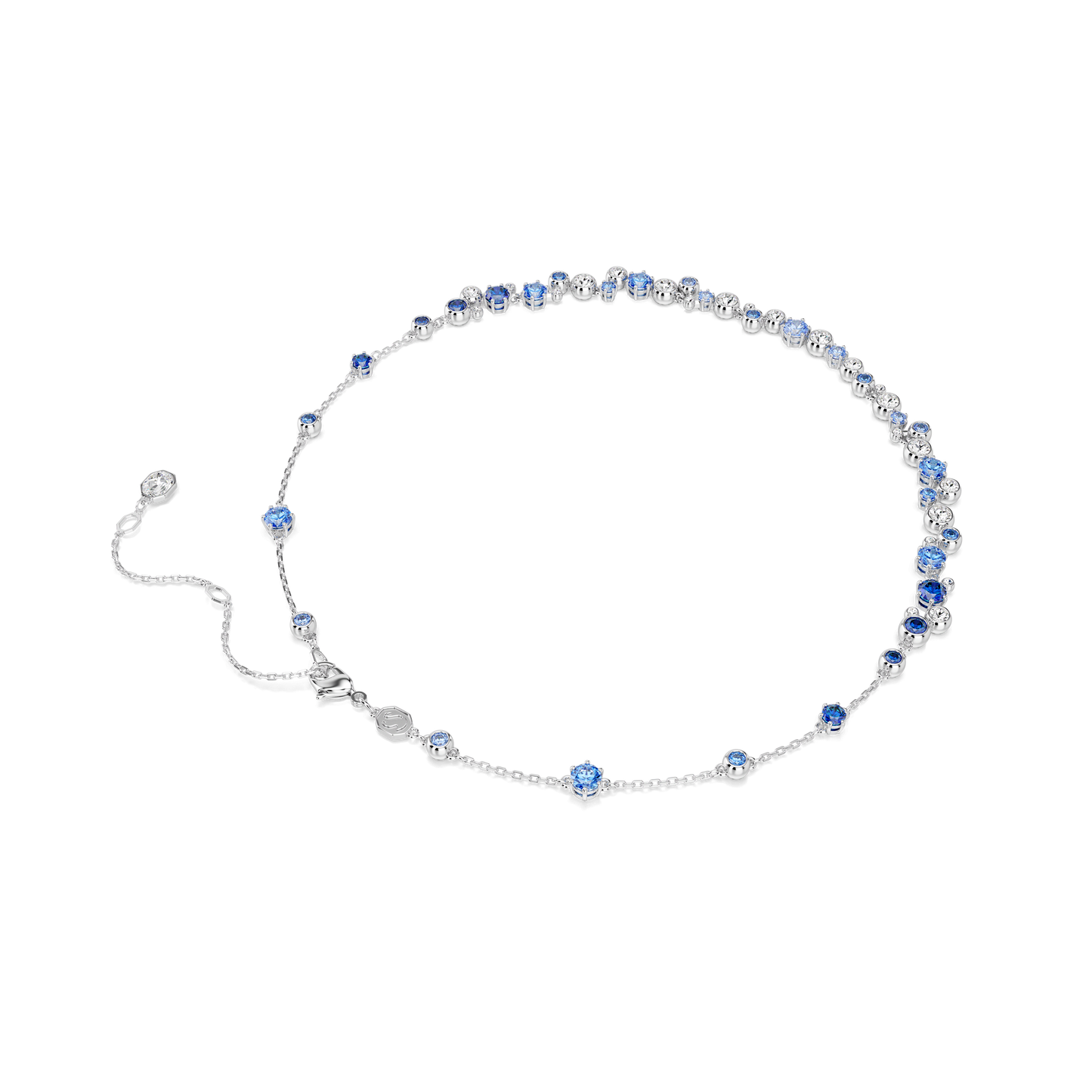 Constella necklace, Mixed cuts, Blue, Rhodium plated 5732255