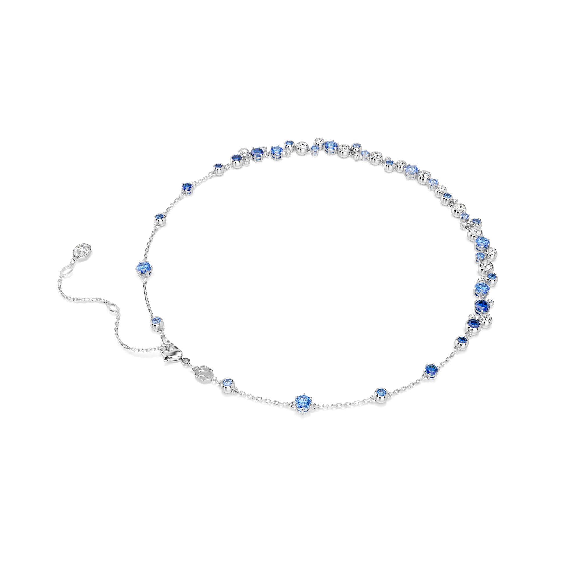 Constella necklace, Mixed cuts, Blue, Rhodium plated 5732255