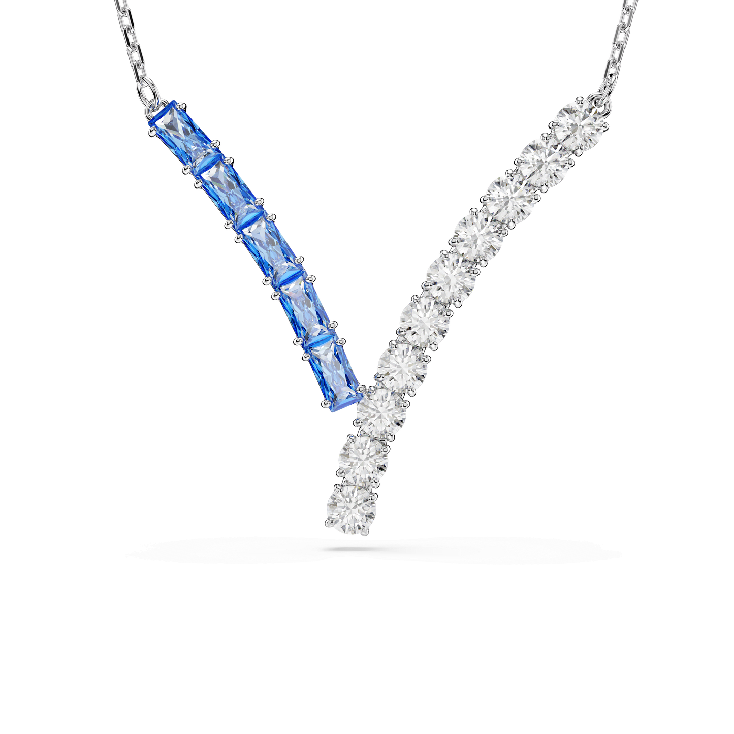 Matrix pendant, Mixed cuts, Blue, Rhodium plated 5732265
