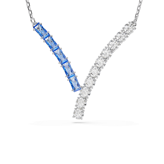 Matrix pendant, Mixed cuts, Blue, Rhodium plated 5732265