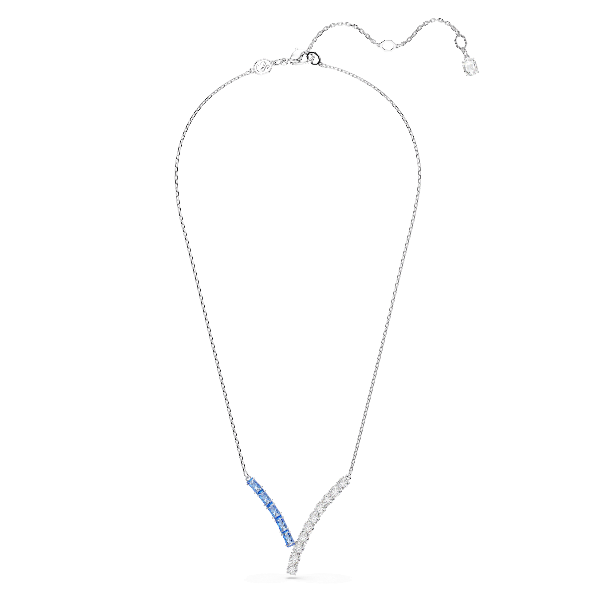 Matrix pendant, Mixed cuts, Blue, Rhodium plated 5732265