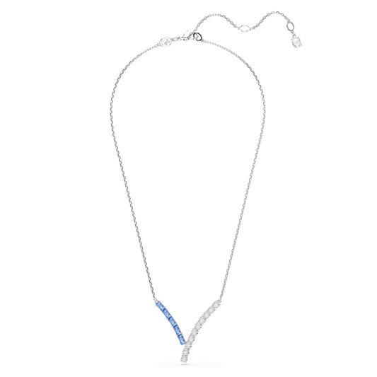Matrix pendant, Mixed cuts, Blue, Rhodium plated 5732265