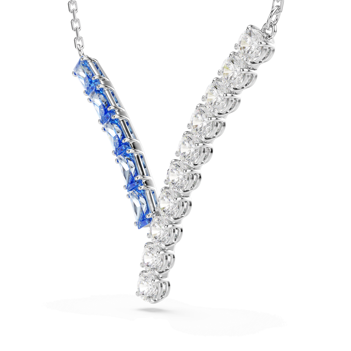 Matrix pendant, Mixed cuts, Blue, Rhodium plated 5732265