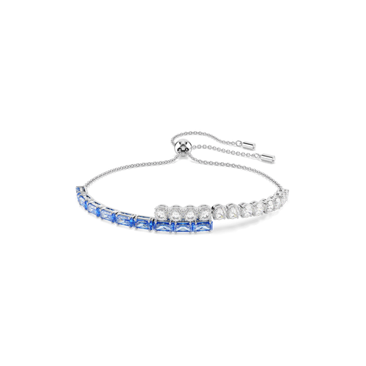 Matrix bracelet, Mixed cuts, Blue, Rhodium plated 5732266