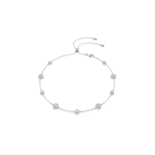 Una Angelic necklace, Round cut, Double sided motifs, White, Rhodium plated 5732275