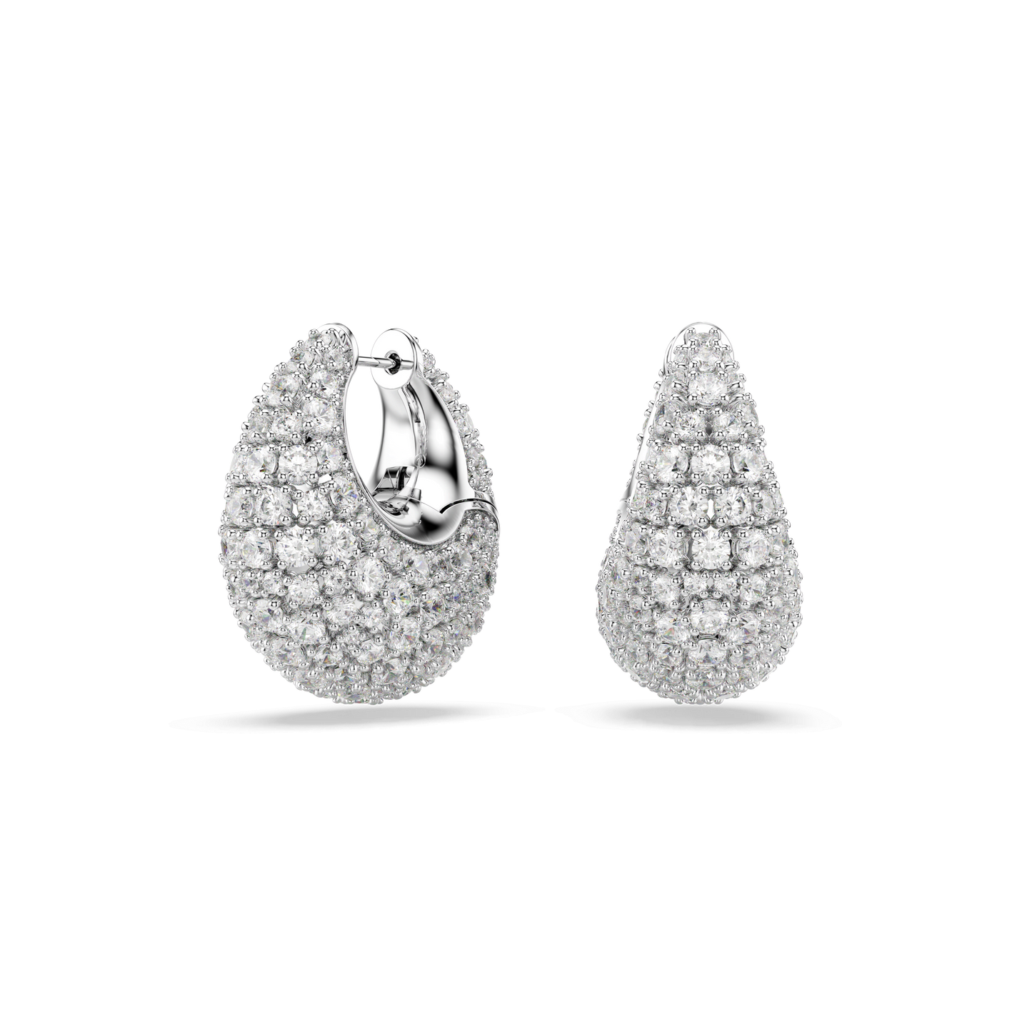 Sublima earrings, Large, White, Rhodium plated 5732281